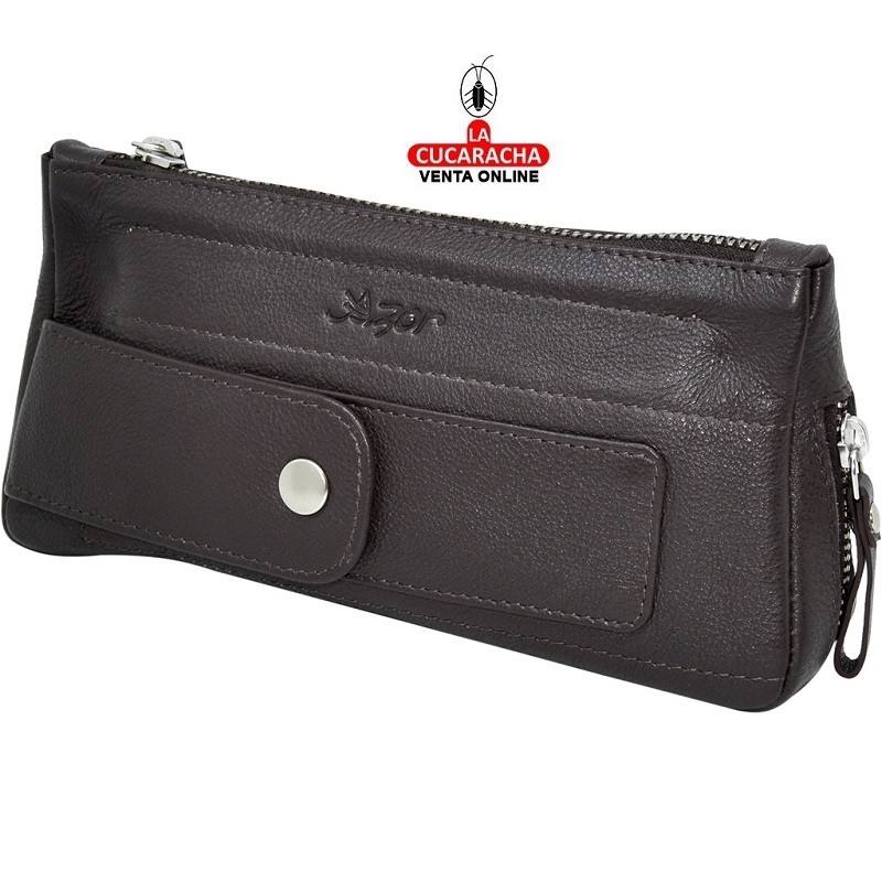 T-30751-BOLSA PORTA-1 PIPA PIEL MARRON TABACO Y ACCESORIOS.
