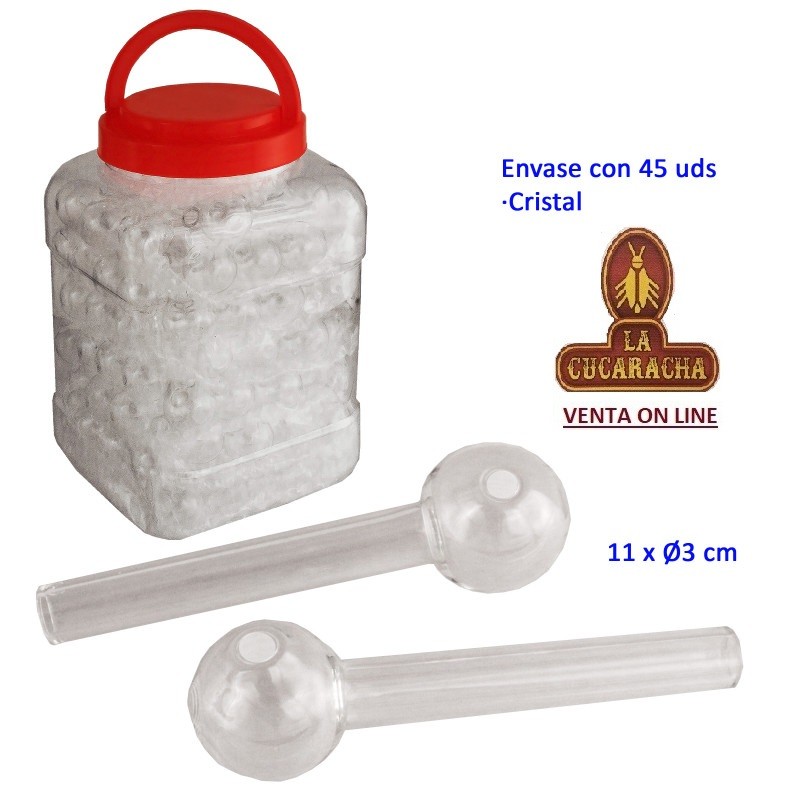 TG-45338-PIPAS HIERBA CRISTAL 11X3CM. BOTE 45.