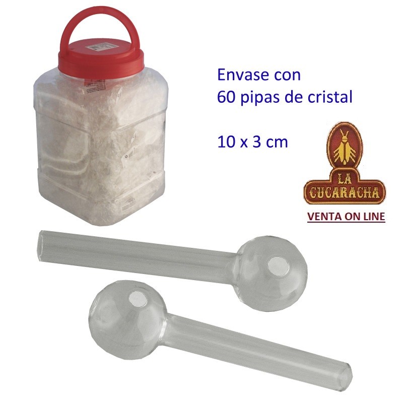 TG-45250-PIPAS HIERBA CRISTAL 10X3CM. BOTE 60U.