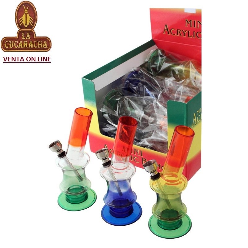 TG-47234-BONGS 14,5CM. ACRILICOS TRICOLOR SURTIDOS CAJA 12.