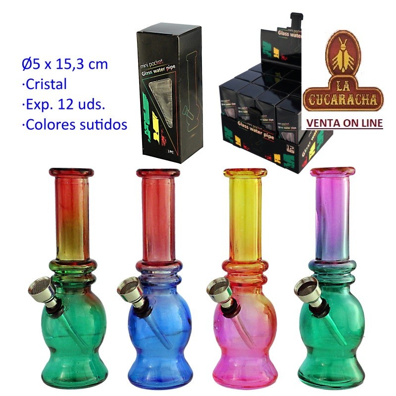 TG-45843-BONGS CRISTAL 15,3CM. COLORES SURTIDOS CAJA 12.