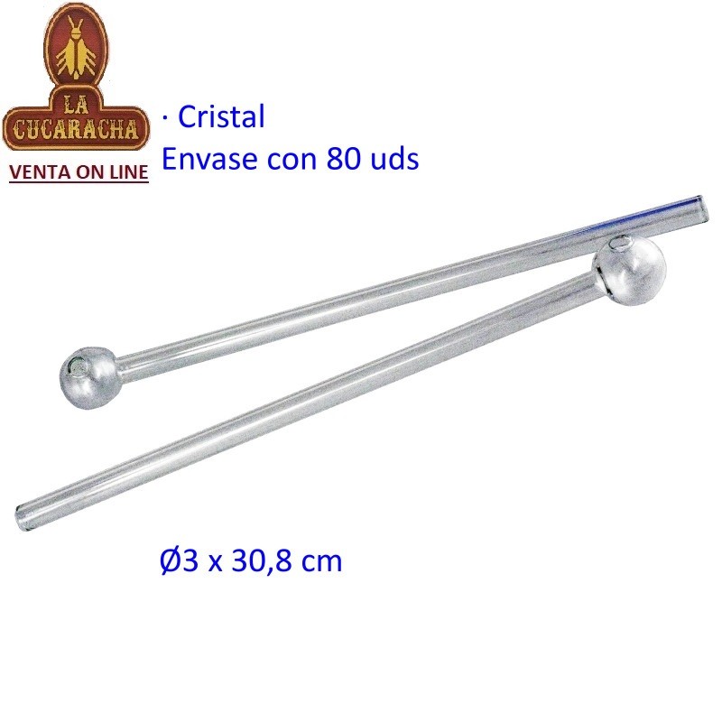 TG-45766-PIPAS HIERBA CRISTAL 30,8X3CM. CAJA 80.