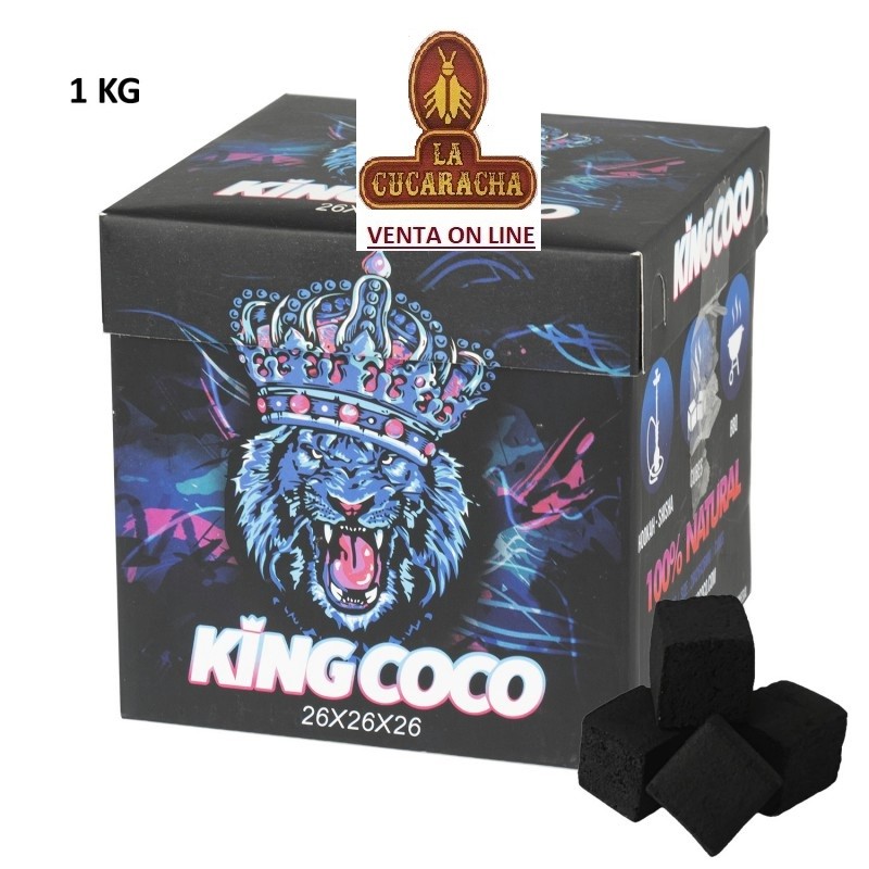 TG-11081-KING COCO-PACK 12-CARBON VEGETAL SHISHA CAJA 1KG. 2,6CM.