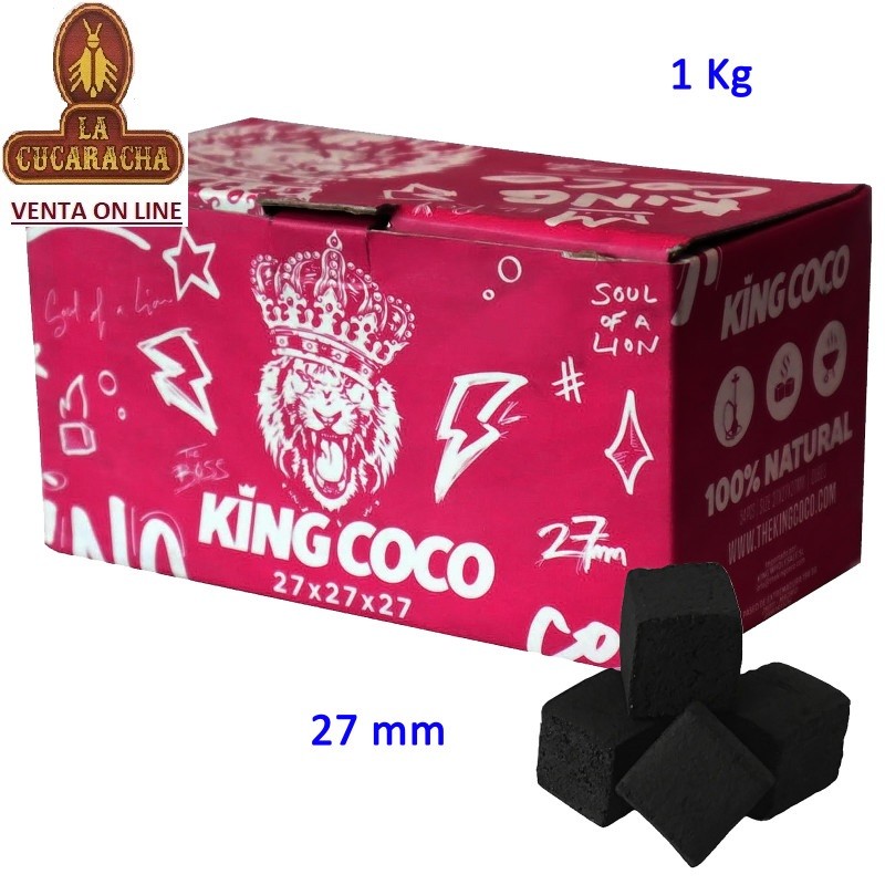TG-11066-KING COCO-PACK 12-CARBON VEGETAL SHISHA CAJA 1KG. 2,7CM.