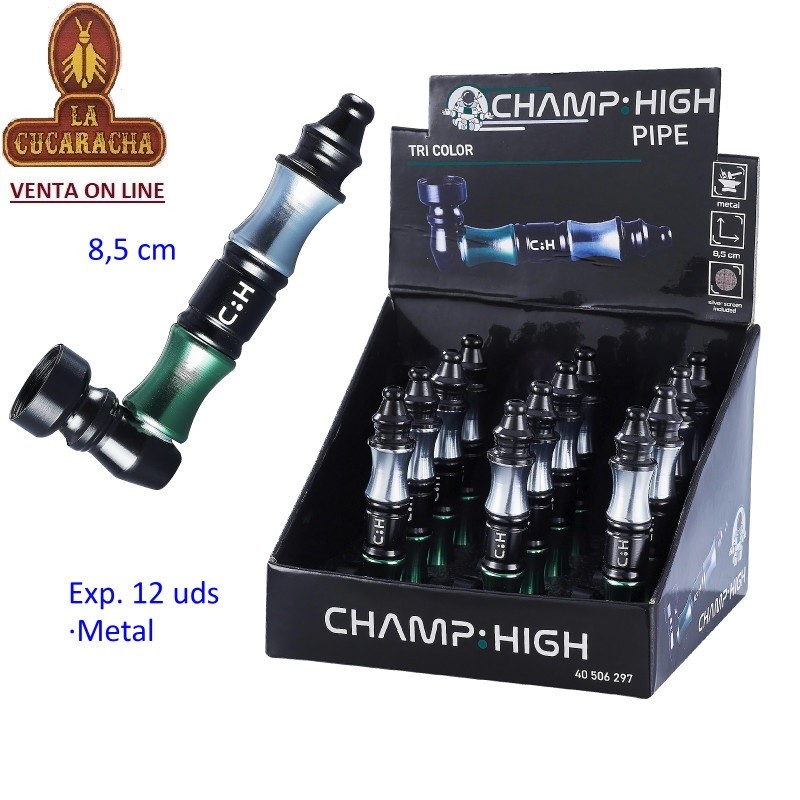 TG-45277-CHAMP-PIPAS HIERBA METAL 8,5CM. TRICOLOR EXPOSITOR 12.