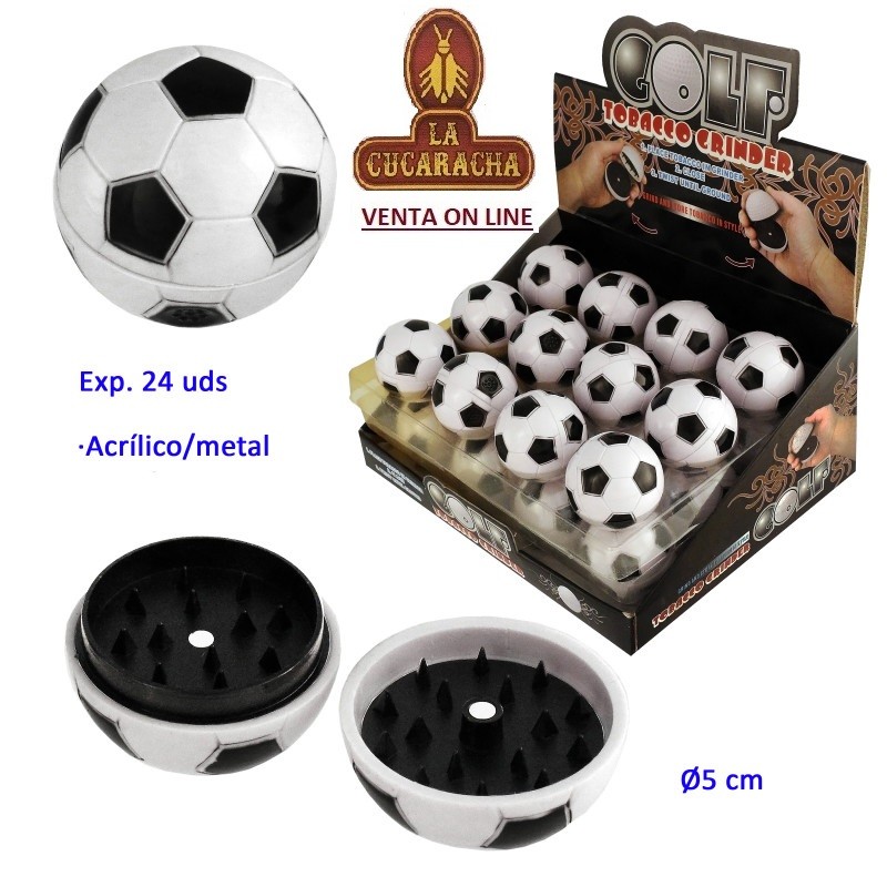 TG-44920-PACK 24-GRINDERS BALON 5CM. 2 PARTES ACRILICO-METAL.