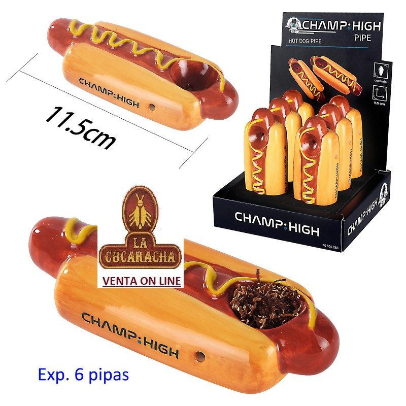 TG-45253-CHAMP-PACK 6-PIPAS HIERBA HOT DOG 11,5CM.