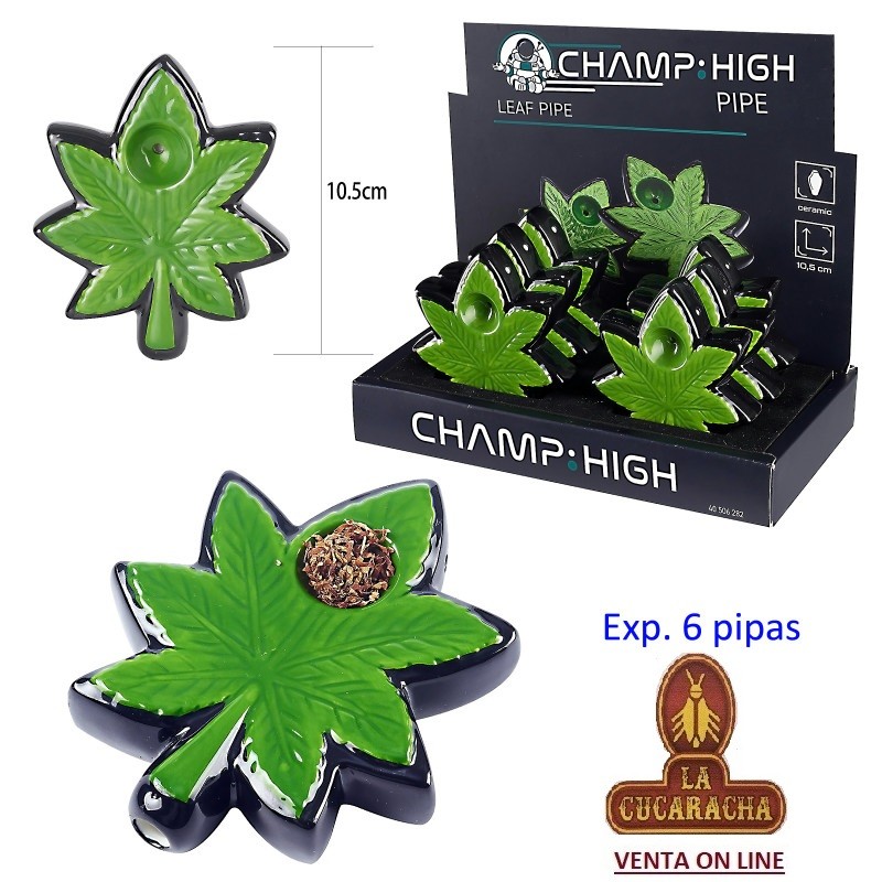 TG-45252-CHAMP-PACK 6-PIPAS HIERBA LEAF 10,5CM.