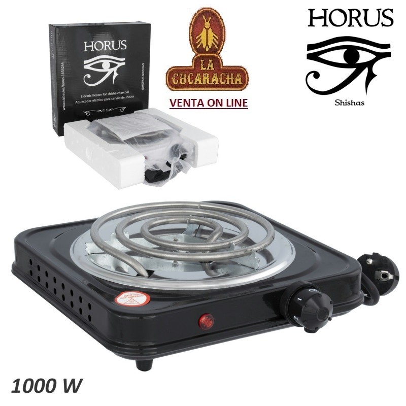 TG-41994-HORUS-HORNILLO CALENTADOR ELECTRICO SHISHAS NEGRO.