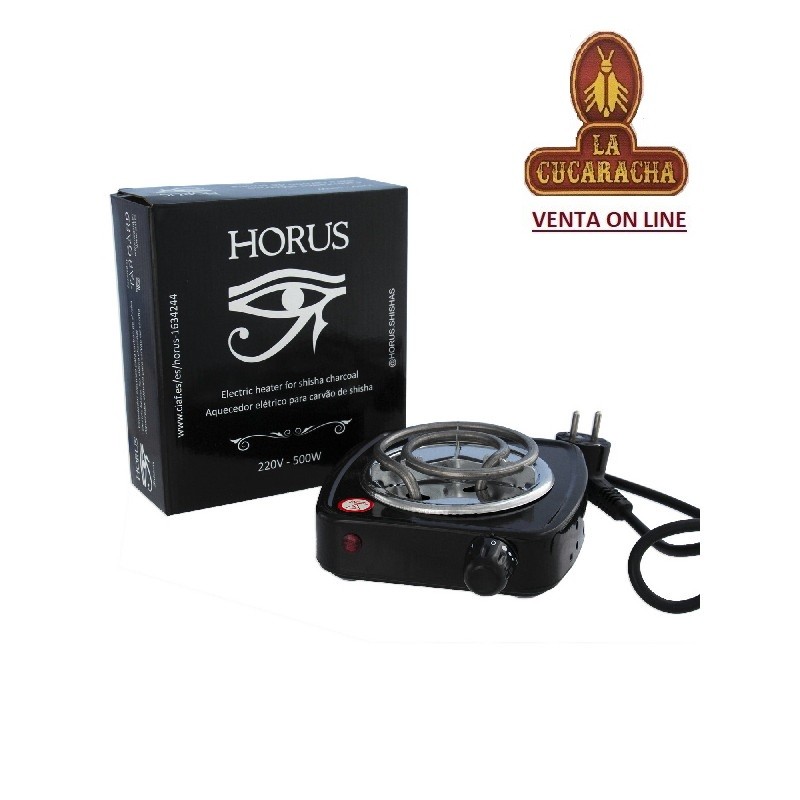 TG-42001-HORUS-HORNILLO CALENTADOR ELECTRICO SHISHAS NEGRO.