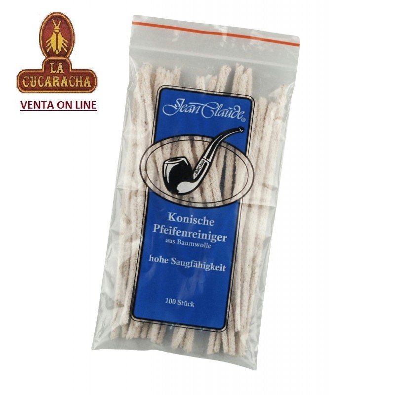 TG-35104-JEAN CLAUDE-PACK 20-Bolsas 100 escobillas limpiapipas fumar cónicas blancas.