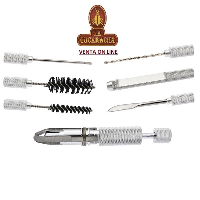 T-31353-KIT PARA MANTENIMIENTO DE PIPAS DE FUMAR CON 7 PIEZAS.