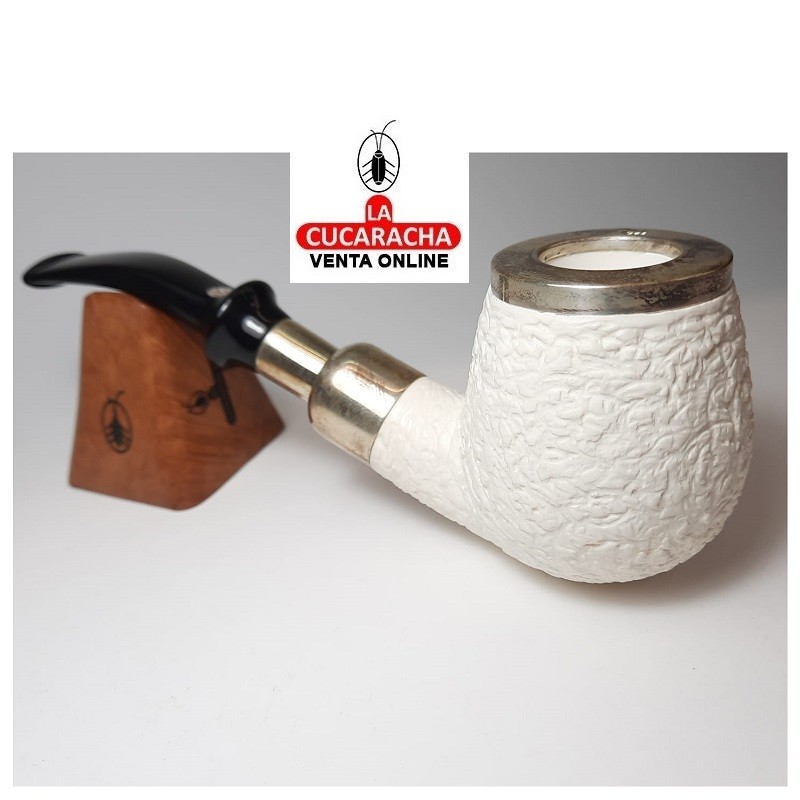 BC-12532-ALTINAY-PIPA FUMAR BENT BILLIARD DECORADA ESPUMA MAR.