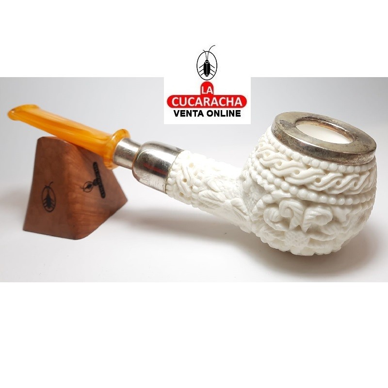 AC-12531-ALTINAY-PIPA FUMAR APPLE DECORADA ESPUMA MAR
