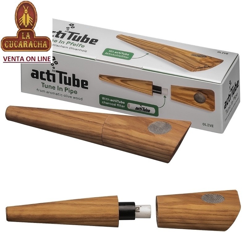 TG-45233-ACTITUBE-PIPA HIERBA MADERA OLIVO 11,5CM.