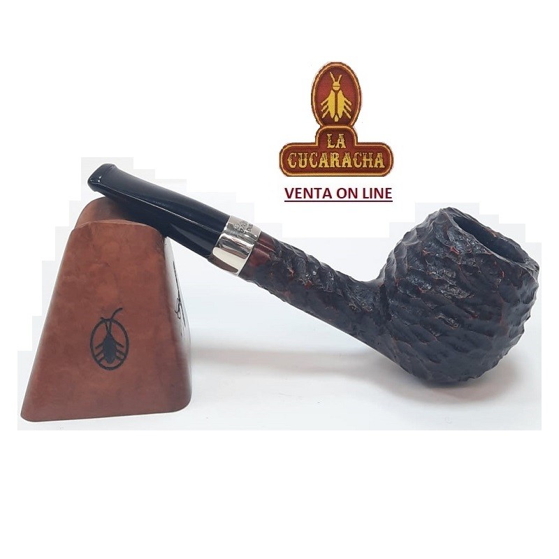 AC-JUNSHAP-PETERSON-PIPA FUMAR APPLE RUSTICA JUNIOR NICKEL MOUNTED SHORT.